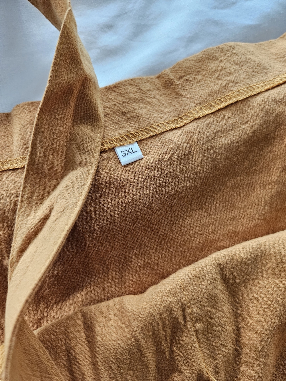 Ochre/Orange Women's Linen-Blend Overalls - Picture 6 of 8